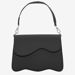 HVISK Black Elude Shoulder Bag with Crossbody Strap - Wavy Bag
